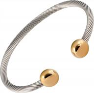 stylish and healing: 2-tone stainless steel magnetic therapy bracelet from magnetjewelrystore логотип
