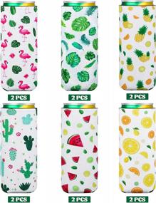 img 1 attached to 12-Piece Neoprene Can Cooler Sleeves - Perfect For Summer Beach Parties, Picnics & BBQs (6.5 X 3.3 Inch)