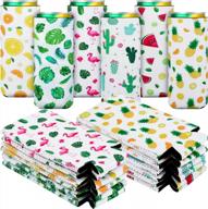 12-piece neoprene can cooler sleeves - perfect for summer beach parties, picnics & bbqs (6.5 x 3.3 inch) logo