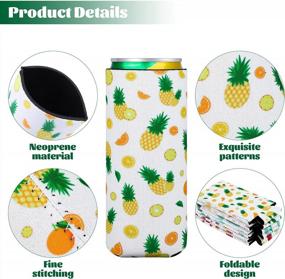 img 2 attached to 12-Piece Neoprene Can Cooler Sleeves - Perfect For Summer Beach Parties, Picnics & BBQs (6.5 X 3.3 Inch)