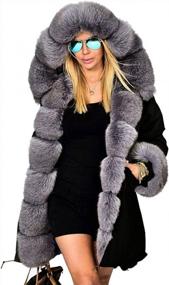 img 3 attached to Roiii Women'S Warm Winter Hooded Parka Overcoat With Faux Fur Trimmed Jacket Outwear