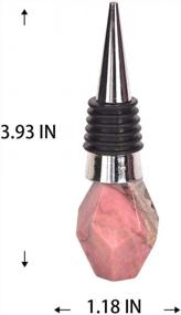 img 2 attached to Wine Bottle Stoppers Decorative Stones With Jewels Rhodochrosite Reusable Leak-Proof Irregular Stainless Steel Stopper For Wedding Gifts 1 Pcs 4