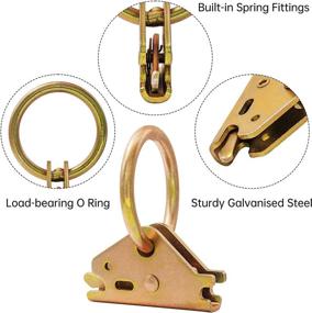 img 1 attached to 🔒 10-Pack of Heavy-Duty Steel E-Track O Ring Tie Down Anchors for Securing Cargo in Enclosed Trailers and Flatbed Trucks - Essential E-Track Accessories