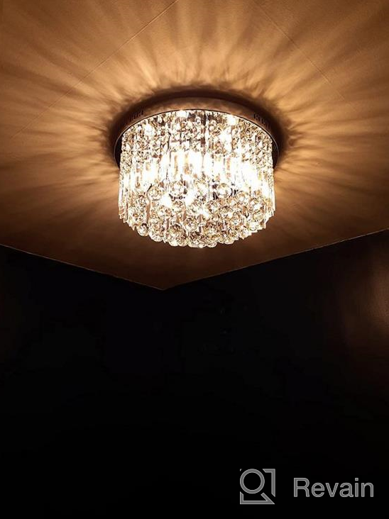 img 1 attached to Saint Mossi Modern K9 Crystal Raindrop Chandelier Lighting Flush Mount LED Ceiling Light Fixture Pendant Lamp For Dining Room Bathroom Bedroom Livingroom 9 E12 LED Bulbs Required Height 11 X Width 20 review by Ryan Vaughn