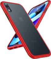 📱 torras iphone xr case: military grade shockproof, slim red phone case with silicone bumper логотип