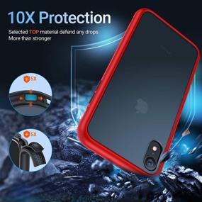 img 3 attached to 📱 TORRAS iPhone XR Case: Military Grade Shockproof, Slim Red Phone Case with Silicone Bumper