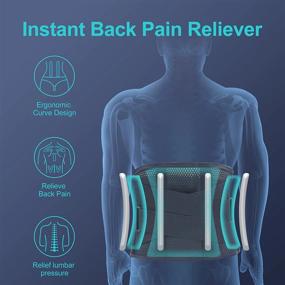 img 2 attached to BERTER Lumbar Back Support Brace - Lightweight And Breathable Compression Belt For Lower Back Pain Relief And Sciatica In Men And Women (Size M, Dark Blue)