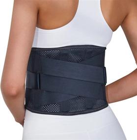 img 4 attached to BERTER Lumbar Back Support Brace - Lightweight And Breathable Compression Belt For Lower Back Pain Relief And Sciatica In Men And Women (Size M, Dark Blue)