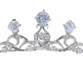 img 1 attached to Celtic Tiara Crown T1268 с кристаллами CZ с родиевым покрытием - идеально подходит для элегантной свадебной одежды