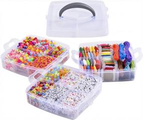 img 2 attached to 4900+ Beads & 44 Colors Embroidery Floss Jewelry Making Kit - Perfect Birthday Gift!