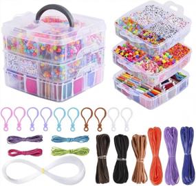 img 4 attached to 4900+ Beads & 44 Colors Embroidery Floss Jewelry Making Kit - Perfect Birthday Gift!