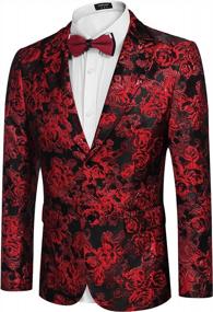 img 3 attached to Make A Statement At Any Occasion With COOFANDY Men'S Floral Tuxedo Jacket In Rose Embroidered Design