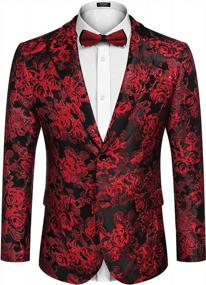 img 4 attached to Make A Statement At Any Occasion With COOFANDY Men'S Floral Tuxedo Jacket In Rose Embroidered Design