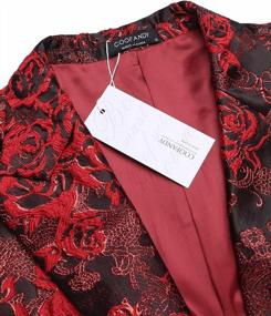 img 1 attached to Make A Statement At Any Occasion With COOFANDY Men'S Floral Tuxedo Jacket In Rose Embroidered Design