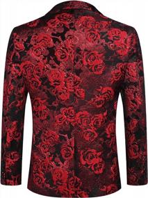 img 2 attached to Make A Statement At Any Occasion With COOFANDY Men'S Floral Tuxedo Jacket In Rose Embroidered Design