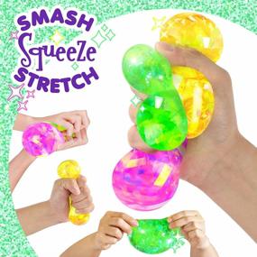 img 1 attached to Colorful Glitter Filled Anti-Stress Balls For Kids And Adults - Calming Tool For Anxiety Relief, Improved Focus, And Soft Hand Grip Pressure Ball Novelty