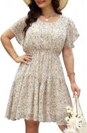 plus size boho chiffon skater dress with ruffle sleeve - nemidor nem297 logo