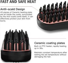 img 1 attached to Wirhaut Beard Hair Straightening Brush For Men And Women - Anti-Scald Electric Ionic Heated Beard Hair Straightening Comb - Hair Styler Electric Hot Comb For Home And Travel