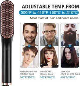 img 2 attached to Wirhaut Beard Hair Straightening Brush For Men And Women - Anti-Scald Electric Ionic Heated Beard Hair Straightening Comb - Hair Styler Electric Hot Comb For Home And Travel