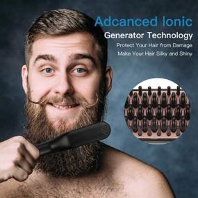 img 3 attached to Wirhaut Beard Hair Straightening Brush For Men And Women - Anti-Scald Electric Ionic Heated Beard Hair Straightening Comb - Hair Styler Electric Hot Comb For Home And Travel