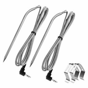 img 4 attached to Set Of 2 Replacement Meat Probes For Camp Chef Grills And Smokers – Durable Temperature Sensors For Pellet Grills With Stainless Steel Probe Clips
