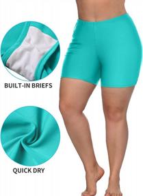 img 1 attached to High-Waisted Boyleg Swim Bottoms For Women - Plus Size Swim Shorts By ATTRACO