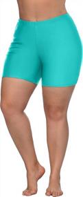 img 4 attached to High-Waisted Boyleg Swim Bottoms For Women - Plus Size Swim Shorts By ATTRACO