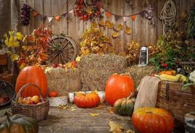 img 2 attached to HUAYI Autumn Thanksgiving Day Backdrop Wood House Photography Background Banner Countryside Hayrick Pumpkin Maples Decorations Portrait Photoshoots Newborn Children Photo Studio Background Prop W-4283