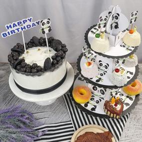 img 1 attached to Товары для детского дня рождения Pandecor - подставка для кексов и набор топперов для детских вечеринок!