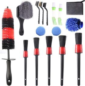 img 4 attached to 🚗 GYsnail Make the World Clear: 16 Psc Auto Detailing Brush Set for Cars, Wheels, Interiors, Exteriors, Leather & Motorbikes