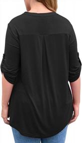 img 2 attached to A.Jesdani Women'S Plus Size Tops 3/4 Roll Sleeve Shirts V Neck Blouses Tunic Top