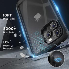 img 1 attached to Miracase Glass Series IPhone 14 Pro 6.1 Inch Case With 2Pcs Camera Lens Protectors & 9H Tempered Glass Screen Protector - Full-Body Bumper, Black