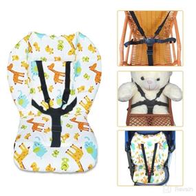 img 4 attached to 🪑 High Chair Cushion and Straps with Liner Pad Cover Mat and 5 Point Harness Set
