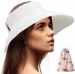 women's stylish foldable sun visor - wide brimmed beach hat, roll up straw hat for maximum sun protection logo