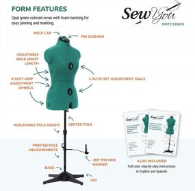 img 1 attached to 👗 Dritz Sew You Adjustable Dress Form in Small Size with Opal Green Finish: Enhance Your Sewing Experience!