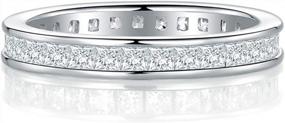 img 4 attached to Женское обручальное кольцо-обручальное кольцо из стерлингового серебра с бриллиантами Halo CZ
