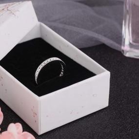 img 1 attached to Женское обручальное кольцо-обручальное кольцо из стерлингового серебра с бриллиантами Halo CZ