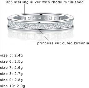 img 2 attached to Женское обручальное кольцо-обручальное кольцо из стерлингового серебра с бриллиантами Halo CZ