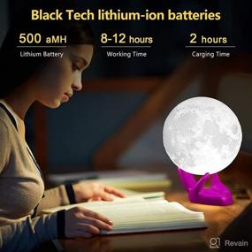 img 1 attached to 🌙 16TUYOUTU 16 Colors Moon Lamp: A Stunning Galaxy-Themed Night Light for Kids - Perfect Bedroom Gift for Boys and Girls on Birthdays & Christmas!