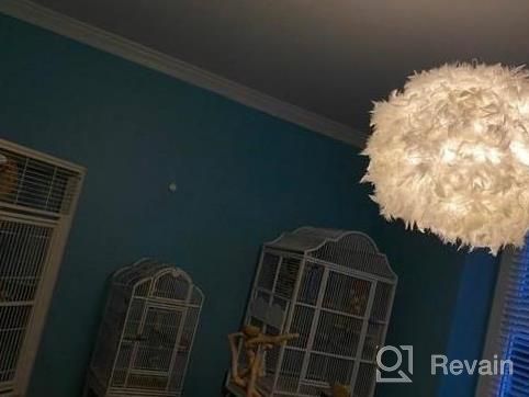 img 1 attached to White Feather Lamp Shade 11.8" Diameter For Ceiling Pendant Light, Table & Floor Lamps - Living Room, Bedroom, Wedding Decor review by Keith Alvord