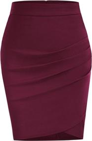 img 4 attached to LIUMILAC Womens Stretchy Office Ruched Women's Clothing in Skirts