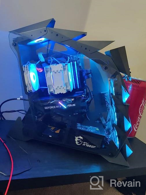 img 1 attached to Vetroo MESH6 Gaming Case - 6X ARGB Fans, Mesh Front & Tempered Glass Panel, Mid Tower ATX For Optimal PC Cooling review by Samuel Naidu