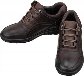 img 1 attached to CALTO Мужская невидимая увеличивающая рост обувь - кожаные легкие повседневные ходунки на шнуровке - выше 2,8 дюйма