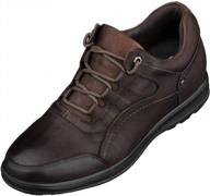 calto men's invisible height increasing elevator shoes - leather lace-up lightweight casual walkers - 2.8 inches taller logo