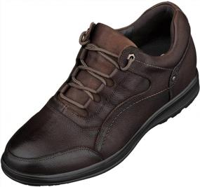 img 4 attached to CALTO Мужская невидимая увеличивающая рост обувь - кожаные легкие повседневные ходунки на шнуровке - выше 2,8 дюйма