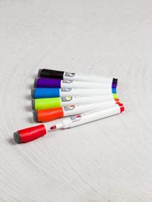 img 1 attached to 6-Pack U Brands Low Odor Magnetic Dry Erase Markers W/Erasers - Chisel Tip, Assorted Colors!