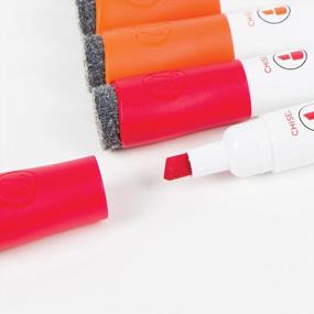 img 2 attached to 6-Pack U Brands со слабым запахом магнитные маркеры сухого стирания с ластиками - наконечник долото, разные цвета!