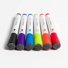 img 3 attached to 6-Pack U Brands со слабым запахом магнитные маркеры сухого стирания с ластиками - наконечник долото, разные цвета!