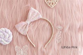 img 1 attached to 🌸 CHW Summer Crystal Sequins Top Bow Girl Headband Set of 3