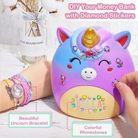 img 1 attached to Magical Unicorn Piggy Bank For Girls With Stickers And Bracelet - Durable And Spacious Money Saving Solution For Kids
